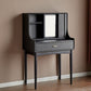 Modern Black Dressing Table Stool Set Wooden Vanity Dressing Table for Bedroom