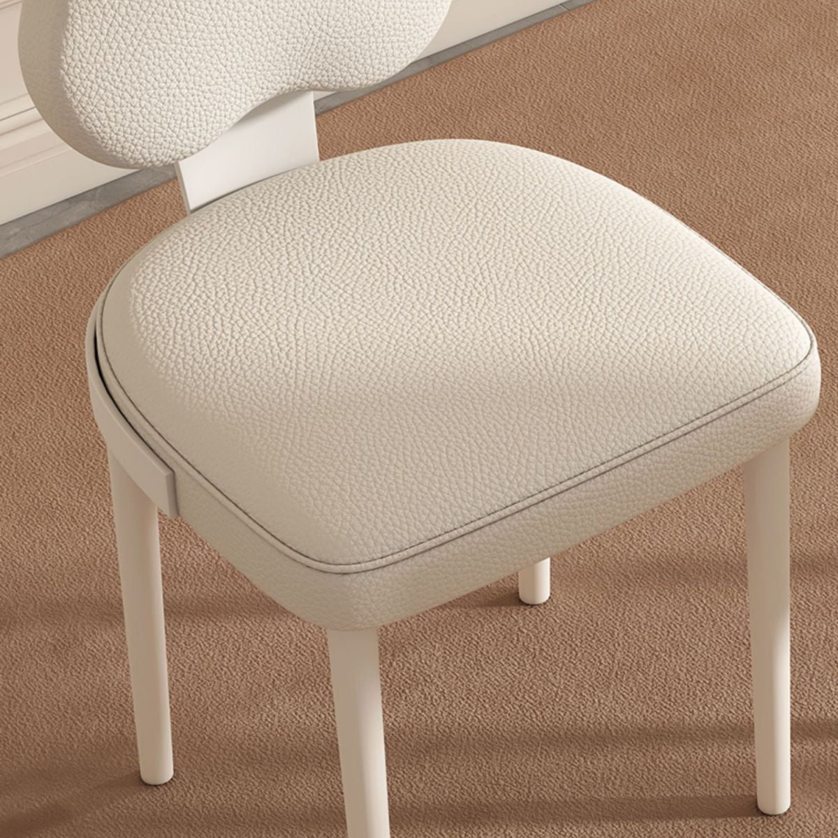 Silla de comedor lateral de cuero sinté de cuero sinté de falso interior contemporáneo