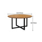 Pine Solid Wood Round Dining Table Iron Sled Base Dining Table for Dining