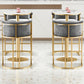 Glam Armrest Backrest Counter Stool Iron Cafe Bar Stool with Flannel Cushion and Pedal Clearhalo 'Bar Furniture' 'Bar Stools' 'bar_stools' 'furn' 'furn_bar_stools' 'Furniture' 'furniture_bar_stools' 'Kitchen & Dining Furniture' 1200x1200_3335feca-3ada-45eb-9894-ad56eb0fc4e0