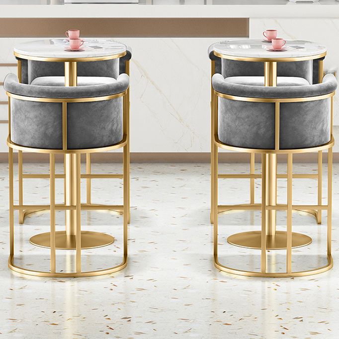 Glam Armrest Backrest Counter Stool Iron Cafe Bar Stool with Flannel Cushion and Pedal Clearhalo 'Bar Furniture' 'Bar Stools' 'bar_stools' 'furn' 'furn_bar_stools' 'Furniture' 'furniture_bar_stools' 'Kitchen & Dining Furniture' 1200x1200_3335feca-3ada-45eb-9894-ad56eb0fc4e0