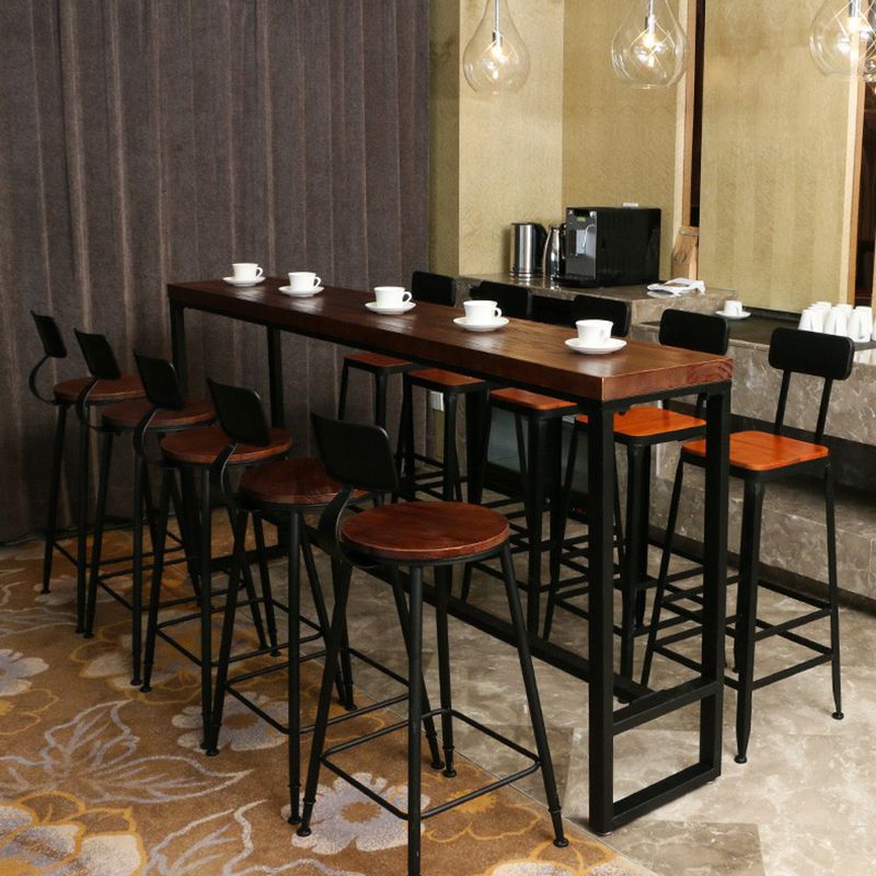 Pine Wood Bar Dining Table Industrial Rectangle Bar Table with Trestle for Dining Room Clearhalo 'Bar Furniture' 'Bar Tables' 'bar_tables' 'furn' 'furn_bar_tables' 'Furniture' 'Kitchen & Dining Furniture' 1200x1200_3336cff7-712b-460e-b6db-ad49e46f4d6a