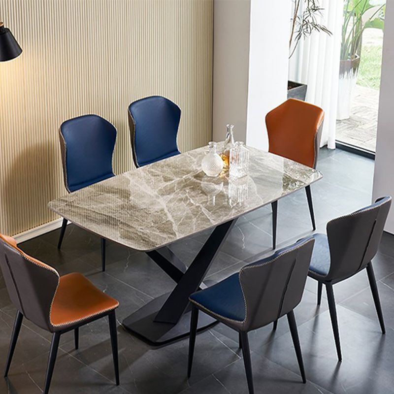 Rectangle Sintered Stone Kitchen Table Luxury Home Dining Table