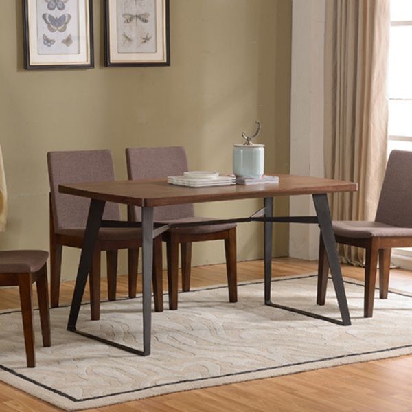 Mesa de comedor de madera sólida mesa de rectángulo de lujo tradicional con base de trineo