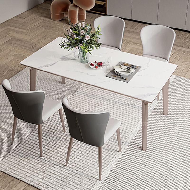 Modern Sintered Stone Top Table Rectangle Table with Metal Base Clearhalo 'Dining Tables & Seating' 'Dining Tables' 'dining_table' 'furn' 'furn_dining_table' 'Furniture' 'Kitchen & Dining Furniture' 1200x1200_333af121-f0ac-4f33-9393-fae398838170