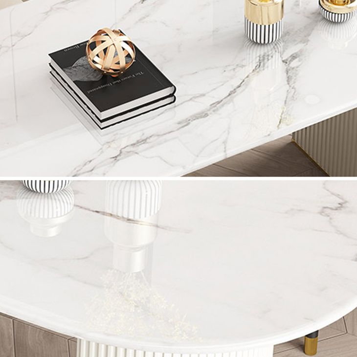Simplicity Style Sintered Stone Dining Table Double Pedestal Base Freeform Table for Home Clearhalo ' dining_table' 'Dining Tables & Seating' 'Dining Tables' 'furn' 'furn_dining_table' 'Furniture' 'furniture_dining_table' 'Kitchen & Dining Furniture' 'kitchen&dining_furn' 'kitchen' 'kitchen_dining_table' 1200x1200_333b1f2b-853b-4b5f-b829-5d4f6a214956