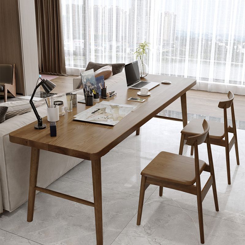 Scrivania di scrittura in legno contemporanea scrivania da camera da letto in marrone con le gambe