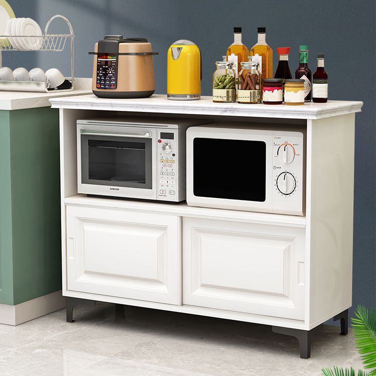 Modern Style Stone Sideboard Dining Room 31.5"H Buffet Server in White Clearhalo 'buffet_sideboard' 'Buffets & Sideboards' 'furn' 'furn_buffet_sideboard' 'Furniture' 'Kitchen & Dining Furniture' 1200x1200_333cfb80-3b47-4bef-aa89-672ee90d887b