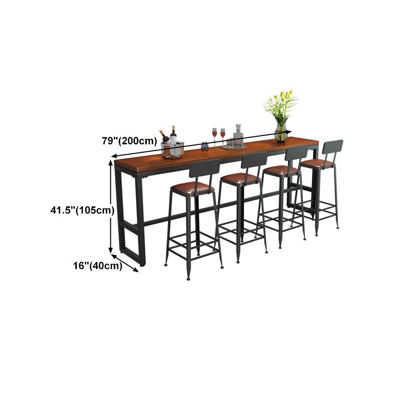 Pine Wood Bar Dining Table Industrial Bar Table with Trestle Base Clearhalo 'Bar Furniture' 'Bar Tables' 'bar_tables' 'furn' 'furn_bar_tables' 'Furniture' 'furniture_bar_tables' 'Kitchen & Dining Furniture' 1200x1200_333e9e07-8e64-49d4-ab43-d2fe7a385428