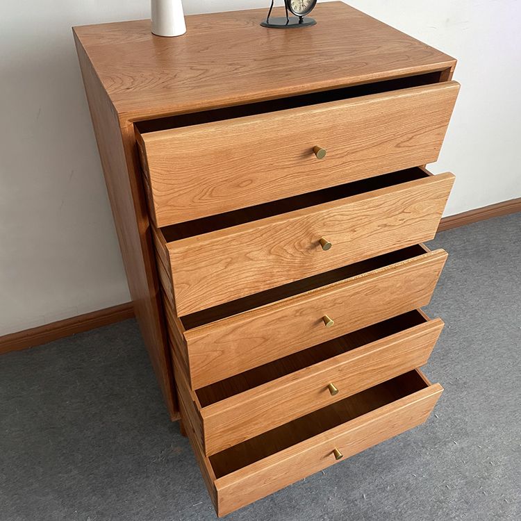 Mid-century Modern 5- Drawer Chest Rectangle Wooden Accent Chest Clearhalo 'Cabinets & Chests' 'cabinets_chests' 'furn' 'furn_cabinets_chests' 'Furniture' 'Living Room Furniture' 1200x1200_333fee4d-7e55-4c66-95fa-52333473ac92