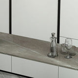 1/4 pezzi Set da tavolo da bar nero industriale set di bistrot rettangolo con top in pietra