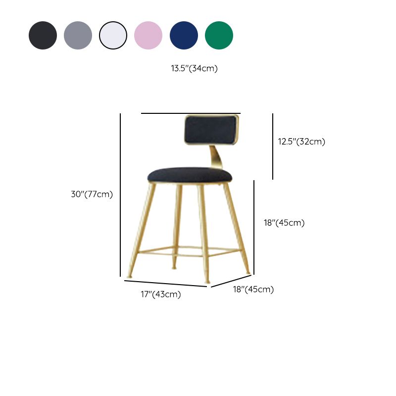 Nordic Style Bar-stool Round Seat Counter Bar Stool with Metal Legs for Home Use Clearhalo 'Bar Furniture' 'Bar Stools' 'bar_stools' 'furn' 'furn_bar_stools' 'Furniture' 'Kitchen & Dining Furniture' 1200x1200_334464cc-3a50-49c5-8235-37844045a1bc