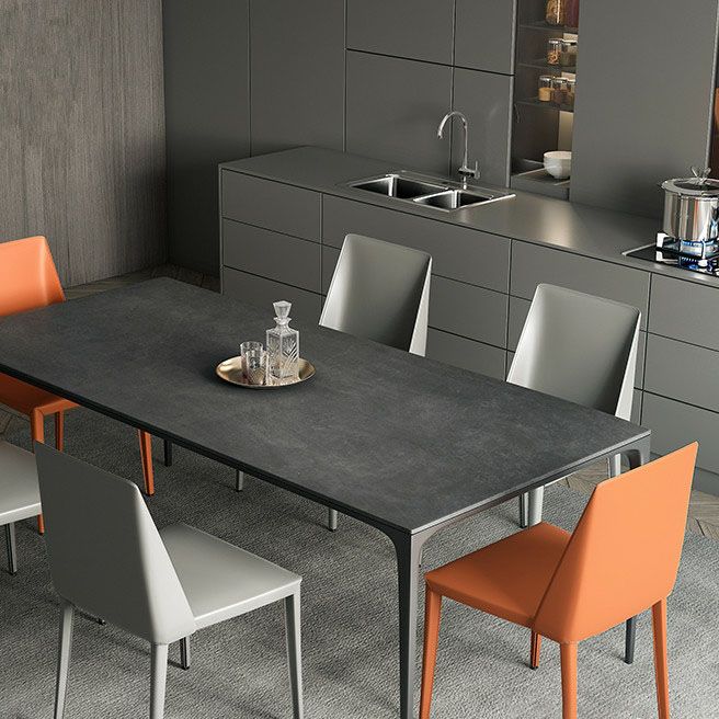 Modern 1/4/5/7 Pieces Black Dinette Set with Sintered Stone Top Rectangle Dining Table Set Clearhalo 'Dining Room Sets' 'Dining Tables & Seating' 'dining_room_set' 'furn' 'furn_dining_room_set' 'Furniture' 'furniture_dining_room_set' 'Kitchen & Dining Furniture' 1200x1200_3344f2e2-37ba-44fe-be9b-0321314e95ba