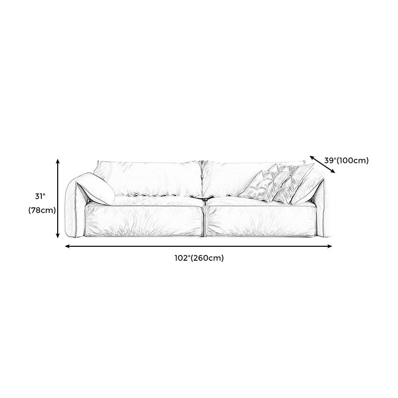 White Contemporary Faux Leather Pillow Top Arm Sofa with Bolster Pillows for Living Room Clearhalo 'furn' 'furn_sofas' 'Furniture' 'furniture_sofas' 'kitchen' 'kitchen_sofas' 'Living Room Furniture' 'Sofa' 'sofas' 1200x1200_33465330-ee03-42e6-95fc-61e58457cdd2
