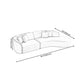 Scandinavian Cream Tight Back Sofa/Sectional with Curved Corner for Living Room