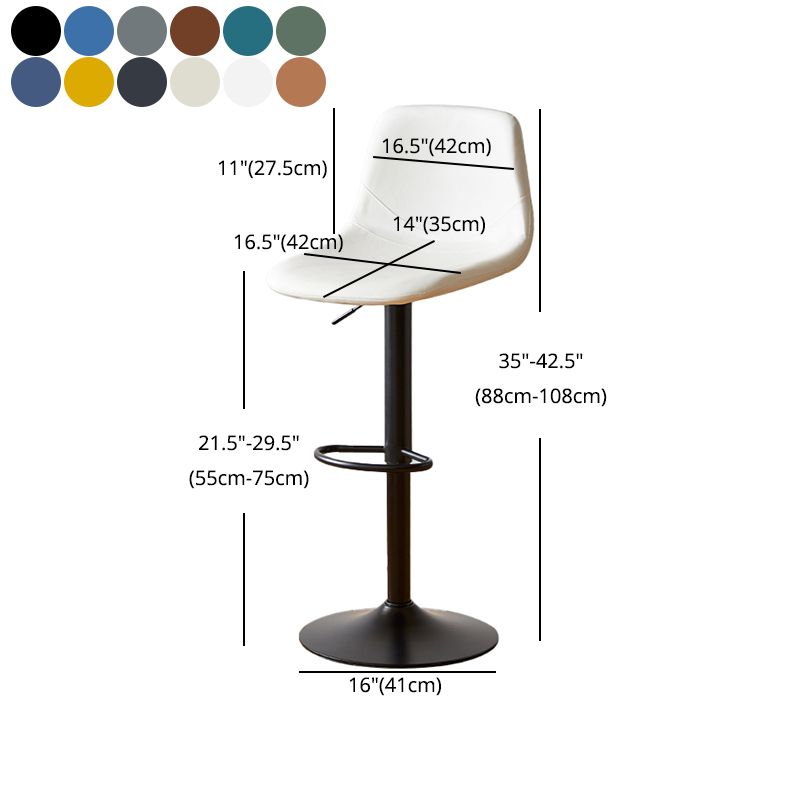 Industrial Style Bar Chair Adjustable Height Leather Seat Metal Leg for Counter Bar Clearhalo 'Bar Furniture' 'Bar Stools' 'bar_stools' 'furn' 'furn_bar_stools' 'furniture_bar_stools' 'Kitchen & Dining Furniture' 'kitchen&dining_furn' 'kitchen' 'kitchen_furn' Furniture' 1200x1200_33493bf1-1ce4-4212-b6ae-76ac99caf6fd