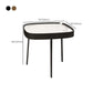 Glam Table basse ovale/carrée en fausse pierre à 3 pieds