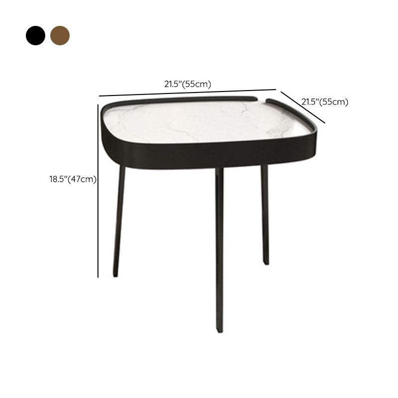 Glam Table basse ovale/carrée en fausse pierre à 3 pieds