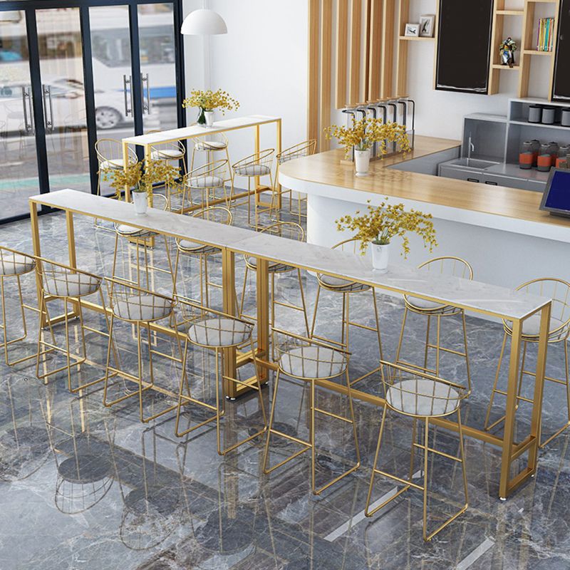 Glam Style Rectangle Bar Table 1/2/5/7 Pieces Faux Marble Counter Table Clearhalo 'Bar Furniture' 'furn' 'furn_home_bar_bar_sets' 'Furniture' 'Home Bars & Bar Sets' 'home_bar_bar_sets' 'Kitchen & Dining Furniture' 1200x1200_334aebeb-3bc7-42da-a5cb-9c43cd2fdcd6