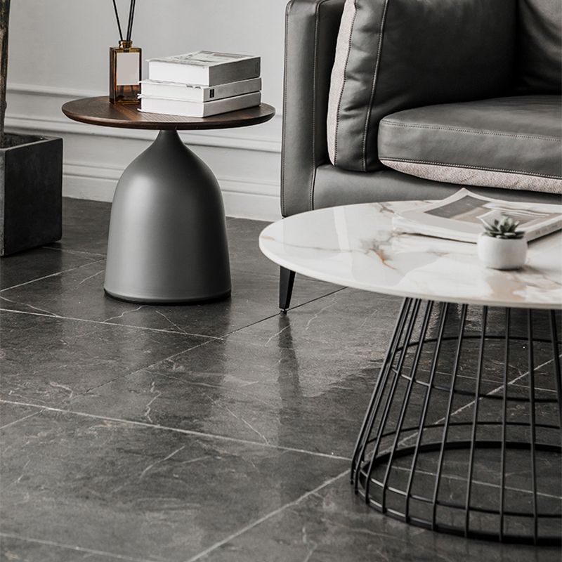 Tavolino minimalista top in pietra rotonda 2 pezzi tavolo da cocktail