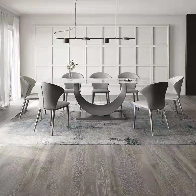 Designer Style Sintered Stone Top Dining Set 1/2/4/5/7 Pieces Dining Table with Chairs Clearhalo 'Dining Room Sets' 'Dining Tables & Seating' 'dining_room_set' 'furn' 'furn_dining_room_set' 'Furniture' 'furniture_dining_room_set' 'Kitchen & Dining Furniture' 1200x1200_334c6f44-82d3-4178-8eb1-0f0d4853f4c8