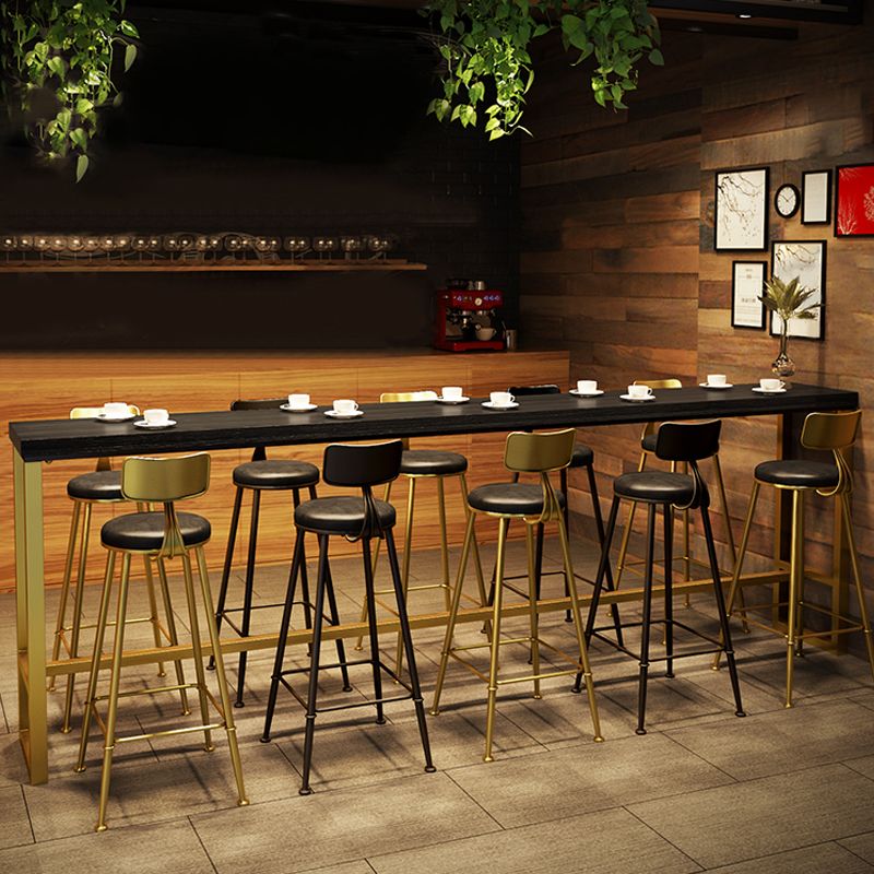 Glam Rechteck Counterhöhe Tisch Massivholzstange Esstisch