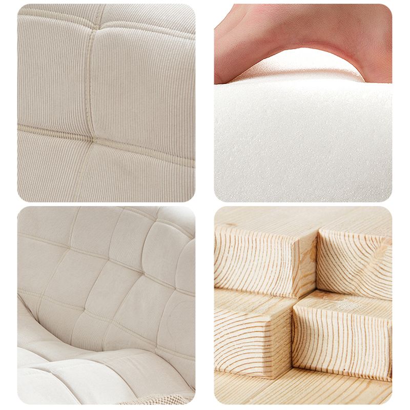 Scandinavian Corduroy Armless Sofa Minimalist 59" Wide Loveseat