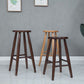 Modern Round Counter Bar Stool Wood Backless Bar Stool with Footrest