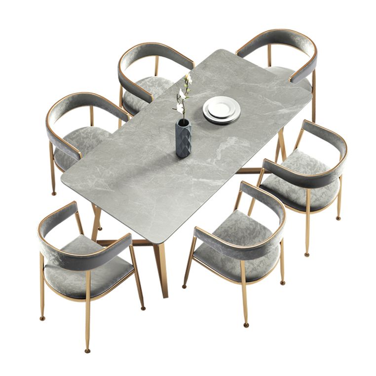 Metal Traditional Luxury Rectangle Table Sintered Stone Table with Sled Base Clearhalo ' dining_table' 'Dining Tables & Seating' 'Dining Tables' 'furn' 'furn_dining_table' 'Furniture' 'furniture_dining_table' 'Kitchen & Dining Furniture' 'kitchen&dining_furn' 'kitchen' 'kitchen_dining_table' 1200x1200_3350138c-bac0-4f3a-af6d-20a4fc319284