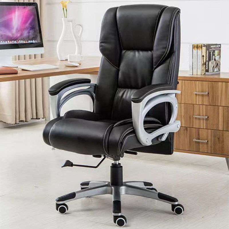 Chaise de direction moderne à bras rembourrés, chaise de direction noire pour bureau