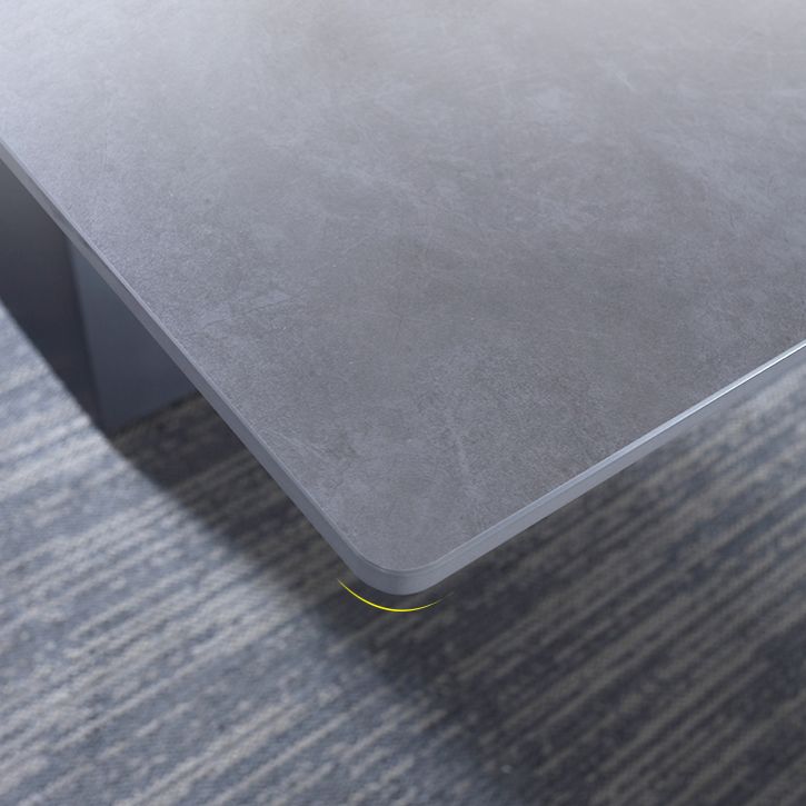 Extendable Industrial Sintered Stone Table Rectangle Dining Table with Double Pedestal Clearhalo ' dining_table' 'Dining Tables & Seating' 'Dining Tables' 'furn' 'furn_dining_table' 'Furniture' 'furniture_dining_table' 'Kitchen & Dining Furniture' 'kitchen&dining_furn' 'kitchen' 'kitchen_dining_table' 1200x1200_335280b5-070d-40c7-b79c-02ca2e9ac015