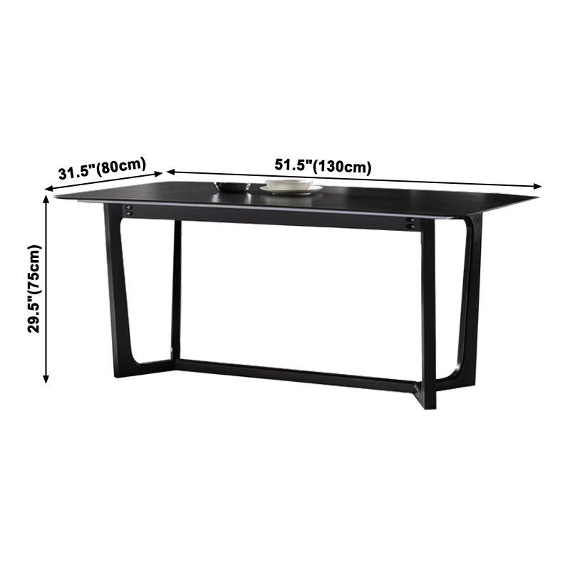Industrial Sintered Stone Dining Table Trestle Base Rectangle Table for Home Clearhalo ' dining_table' 'Dining Tables & Seating' 'Dining Tables' 'furn' 'furn_dining_table' 'Furniture' 'furniture_dining_table' 'Kitchen & Dining Furniture' 'kitchen&dining_furn' 'kitchen' 'kitchen_dining_table' 1200x1200_33531bc5-79de-40d5-8a27-3cff4d3d7a2c