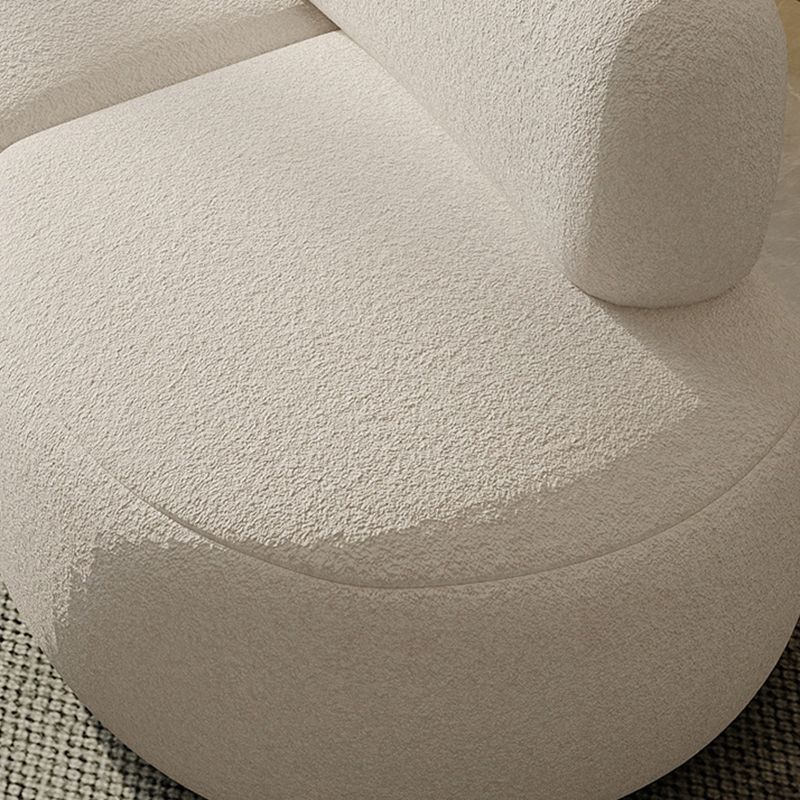 Wool Armless Curved Sofa Contemporary White Sofa with Tight Back
