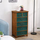 Coffre de rangement vertical en bois massif vintage de 14 po de largeur avec tiroirs