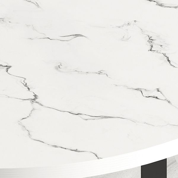 Metal Contemporary Round Dining Table High Gloss White Wood Top Table with Drop Leaf Clearhalo ' dining_table' 'Dining Tables & Seating' 'Dining Tables' 'furn' 'furn_dining_table' 'Furniture' 'furniture_dining_table' 'Kitchen & Dining Furniture' 'kitchen&dining_furn' 'kitchen' 'kitchen_dining_table' 1200x1200_3355537a-574c-40d3-b6ed-a3b92be4894f