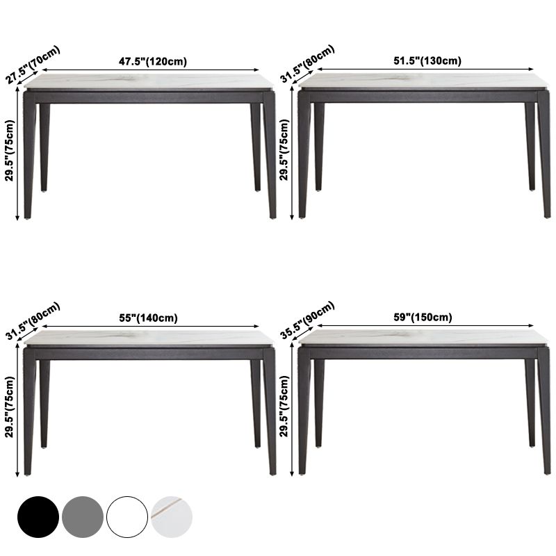 Modern Style Home Sintered Stone Dining Table Rectangle Shape Table with 4 Legs Base Clearhalo ' dining_table' 'Dining Tables & Seating' 'Dining Tables' 'furn' 'furn_dining_table' 'Furniture' 'furniture_dining_table' 'Kitchen & Dining Furniture' 'kitchen&dining_furn' 'kitchen' 'kitchen_dining_table' 1200x1200_335611c4-e887-4c08-91fb-a4e7af5ecfa8