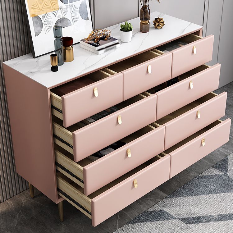 Modern Stone Wood Sideboard 9-Drawer Dining Room Buffet Server,47"L x 15.7"W x 36.6"H Clearhalo 'buffet_sideboard' 'Buffets & Sideboards' 'furn' 'furn_buffet_sideboard' 'Furniture' 'Kitchen & Dining Furniture' 1200x1200_33563056-a36a-48a4-9983-95ef142b0e3a