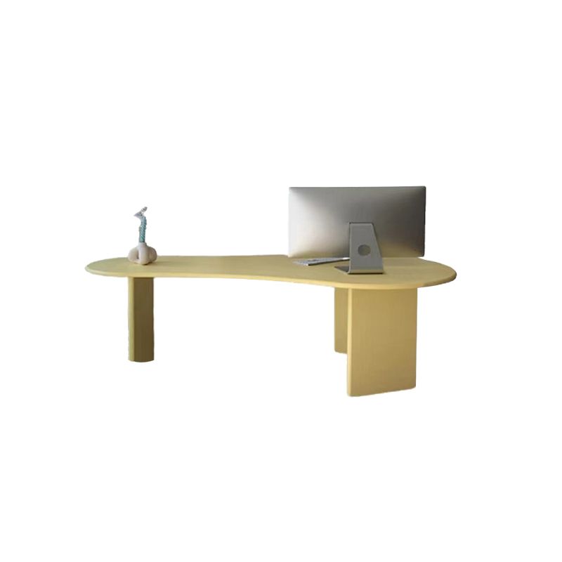 Irregular Shaped Office Conference Table Wood Writing Desk in Yellow Clearhalo 'furn' 'furn_office_desk' 'Furniture' 'Office Desks' 'Office Furniture' 'office_desk' 1200x1200_3356747d-4695-41ec-b9df-1df25673968e