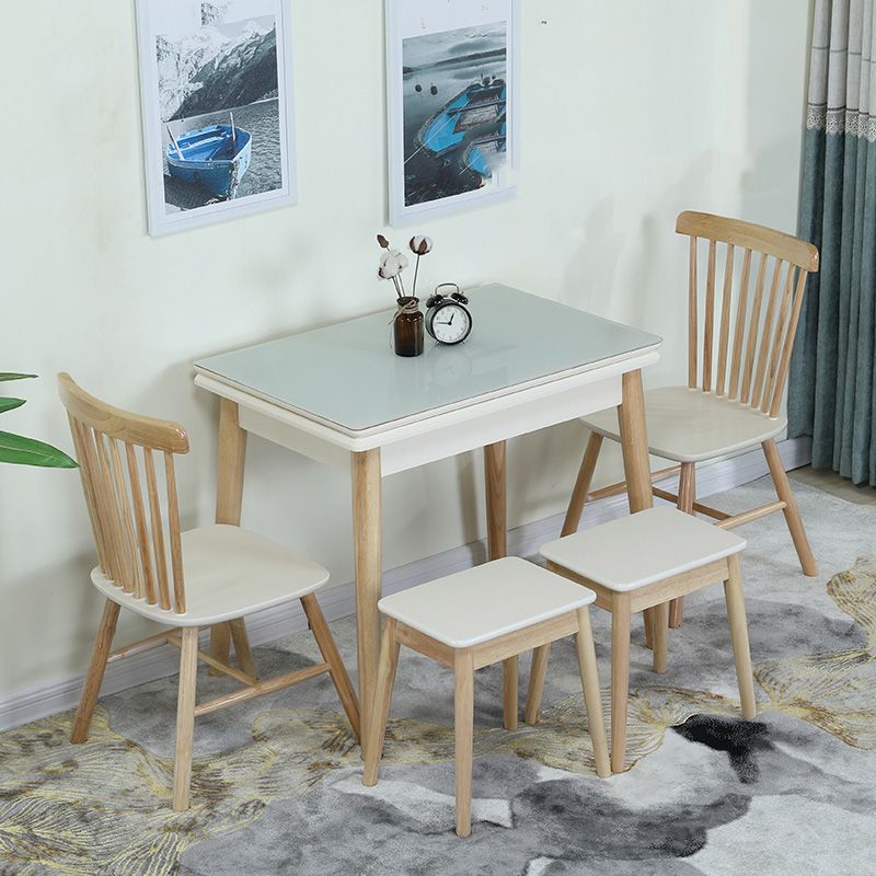 Modern Scalable Rectangle Dining Table Rubber Base for Dining Room Clearhalo 'Dining Tables & Seating' 'Dining Tables' 'dining_table' 'furn' 'furn_dining_table' 'Furniture' 'Kitchen & Dining Furniture' 1200x1200_3356bfd5-7a07-4790-a9a6-9c919d47bfa3