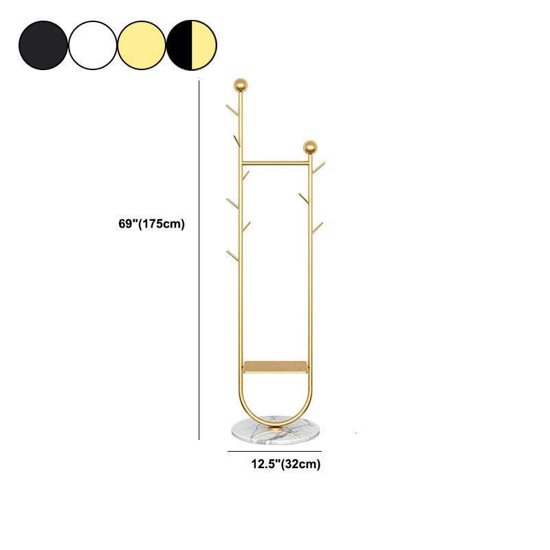 Moderna capa de metal Rack Forre Standing Solid Rall Árbol con ganchos de abrigo