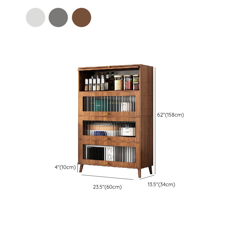 Sideboard della cucina credenza in legno moderno in legno con porta di vetro