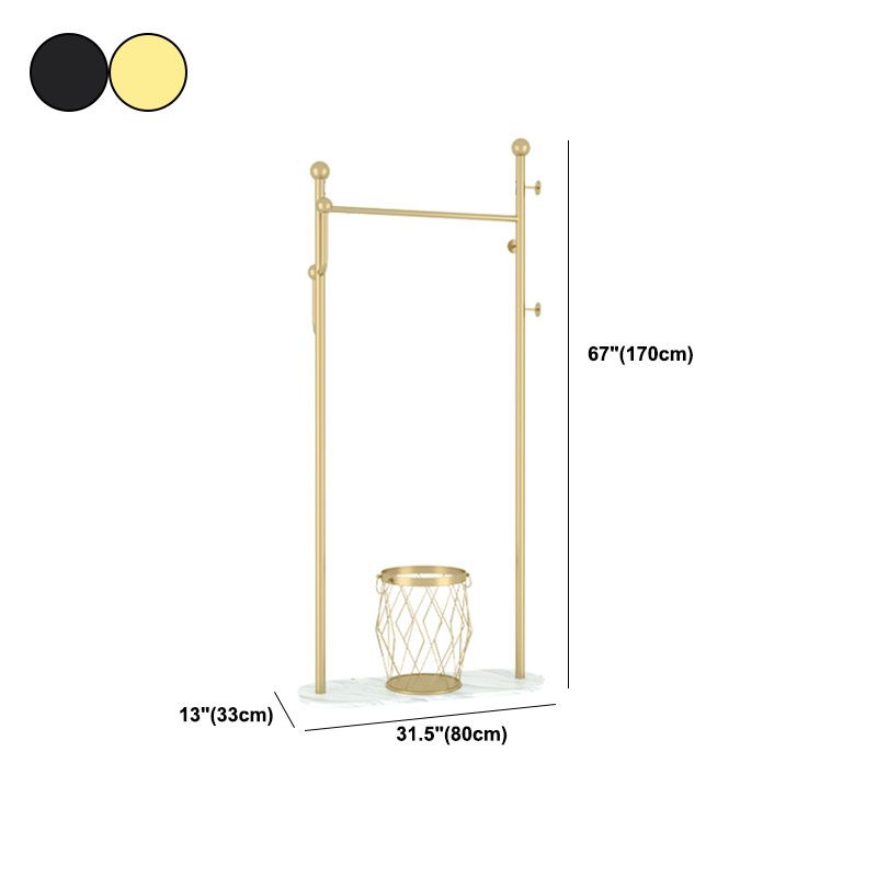 Luxurious Metal Hall Hall Tree Caseta de almacenamiento de almacenamiento de pie con ganchos de pelaje