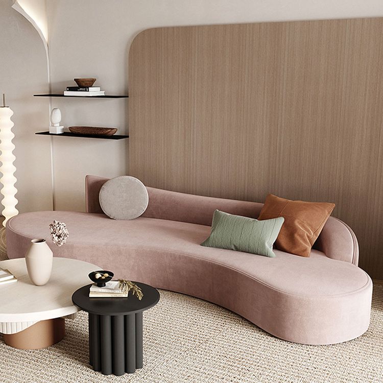 ベルベットモダンカーブドソファ39.37 "D 2羽の枕とアームレスソファ