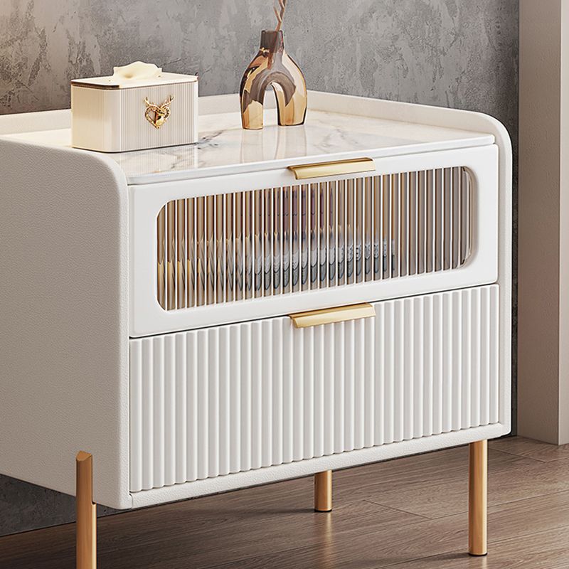Comodini del letto glam del cabinetto del comodino in pietra con 2 cassetti