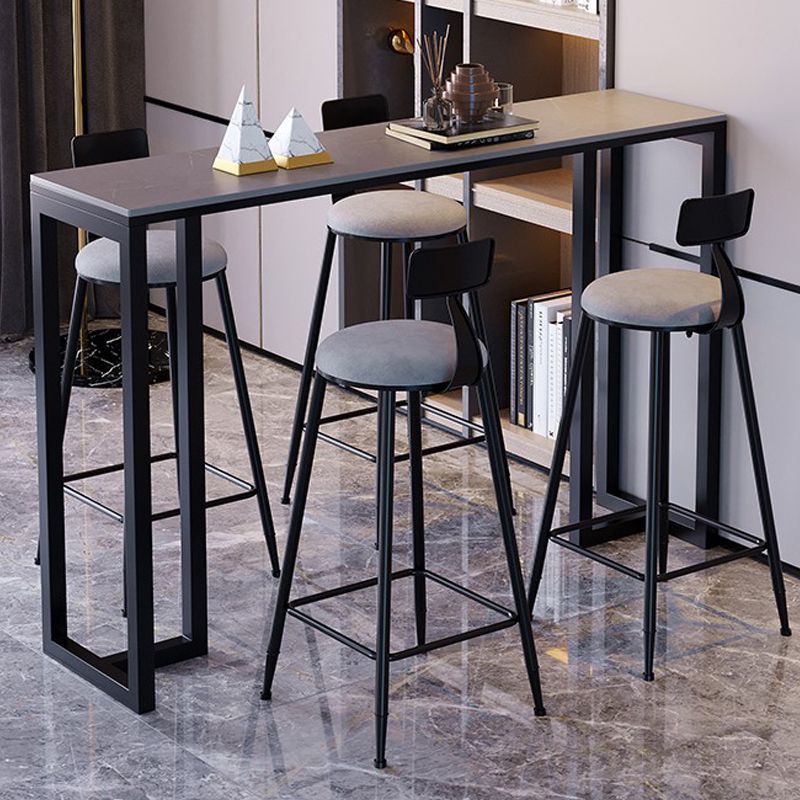 Stone Bar Dining Table Modern Rectangle Bar Table with Double Pedestal Base for Kitchen Clearhalo 'Bar Furniture' 'Bar Tables' 'bar_tables' 'furn' 'furn_bar_tables' 'Furniture' 'furniture_bar_tables' 'Kitchen & Dining Furniture' 1200x1200_336119c3-db73-411e-b0cd-a3f6e2b17873
