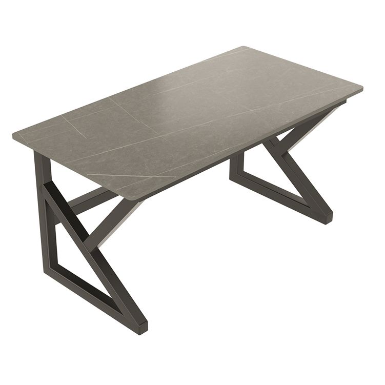 Bureau de bureau industriel Bureau d'ordinateur de finition antique rectangulaire avec des jambes métalliques