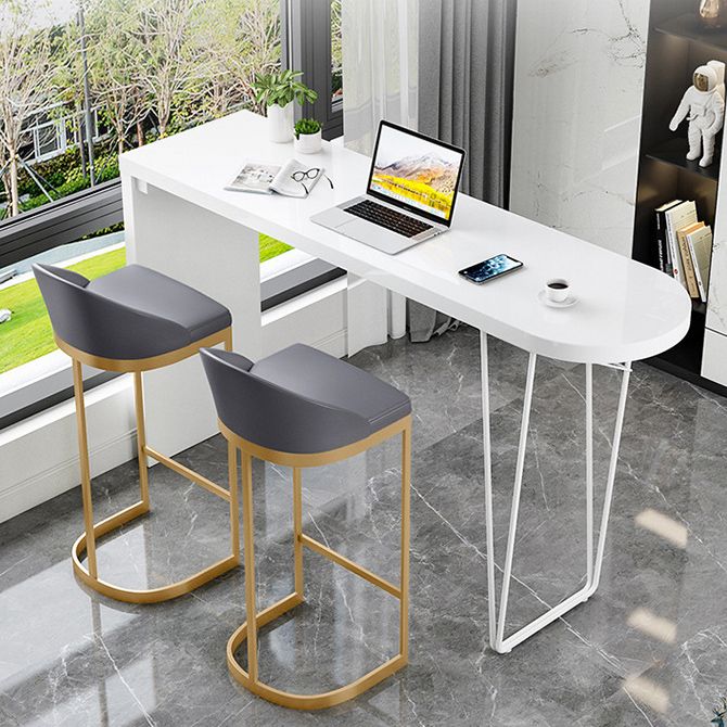 Specialty Pub Table Contemporary Wood Bar Table in White for Indoor