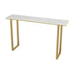Glam Marble Bistro Table with Rectangle Table Top Sled Table - 41.3" H Clearhalo 'Bar Furniture' 'Bar Tables' 'bar_tables' 'furn' 'furn_bar_tables' 'Furniture' 'furniture_bar_tables' 'Kitchen & Dining Furniture' 1200x1200_3365e9fa-9579-4915-bf06-b62760aac47a