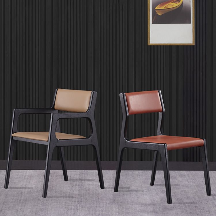 Contemporary Armless Dining Chairs Open Back Side Chair for Kitchen with Wooden Legs Clearhalo ' kitchen&dining_furn' 'Dining Chairs' 'Dining Tables & Seating' 'dining_chair' 'furn' 'furn_dining_chair' 'Furniture' 'furniture_dining_chair' 'Kitchen & Dining Furniture' 'kitchen' 1200x1200_336611ec-c195-409f-92c8-28daf6fa71e7