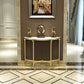 Glam Marble Accent Table Half Moon Sofa Console Table for Hall